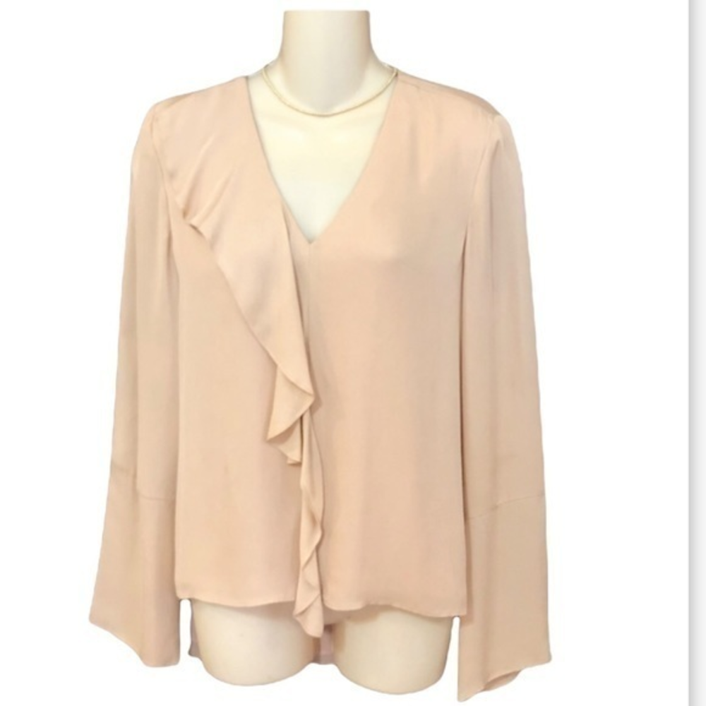 Antonio Melani Ruffle Front Silk‎ Blouse